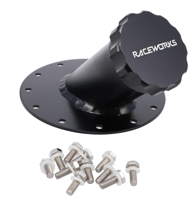 Raceworks Black Aluminium Gen2 Fuel Cell Cap 45Deg ALY-279BK