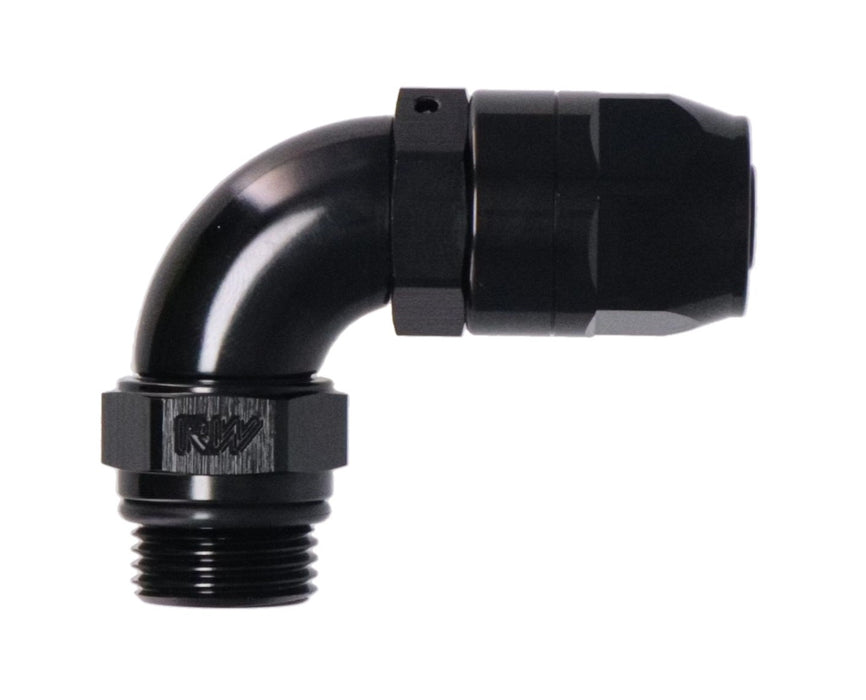 Raceworks Male Orb Swivel Cutter Hose End AN-6 90Deg RWF-153-06BK