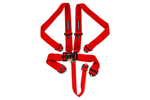Raceworks Red 5Point Sfi Latch & Link Harness, 3In Belts, Bolt In Ends VPR-100RD