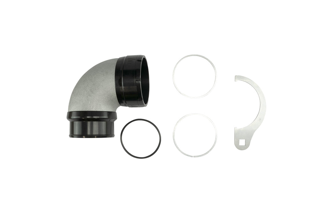 Turbosmart LockSleeve Turbo Adapter Compressor Outlet 2.50" to 90 Elbow Hose Barb 2.50"